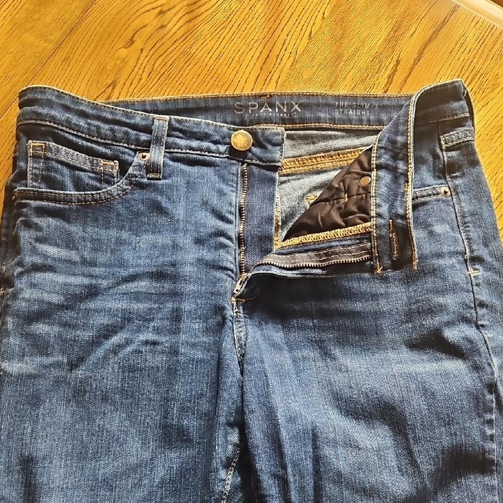 SPANX Women's Straight Leg Jeans - Blue